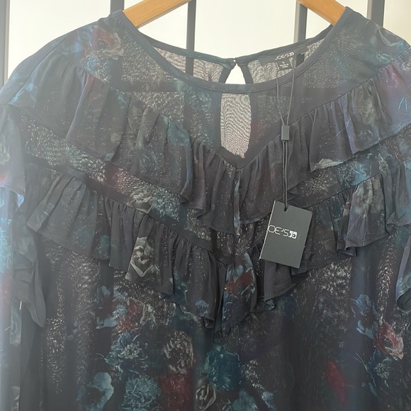 NWT Joes Long Sleeve Flowy Ruffle Blouse - Picture 5 of 5